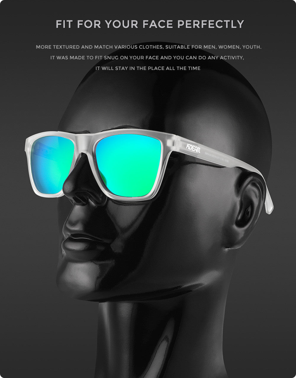 Kdream Retro Square Groove Solid Blue - SekelBoer