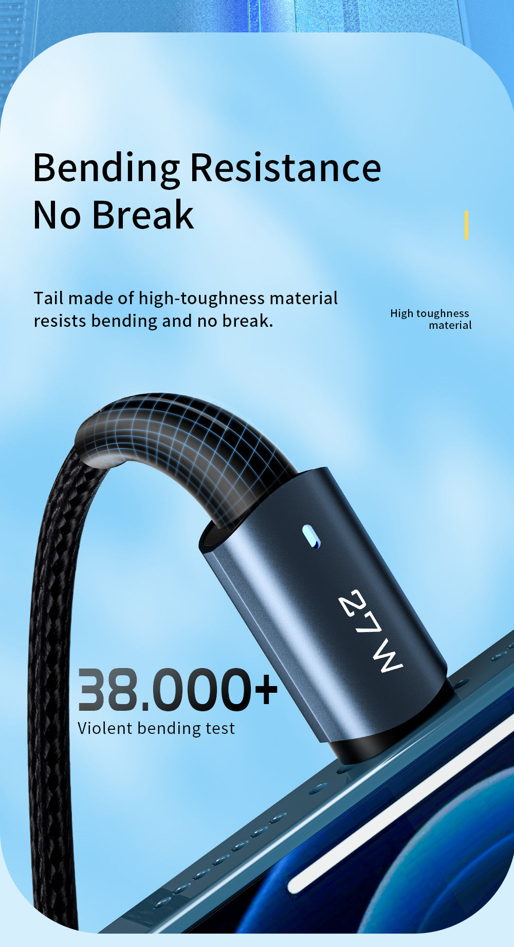 Essager USB-C to Lightning cable For IPhone 27W Fast Charging 2 Meters Cable - SekelBoer