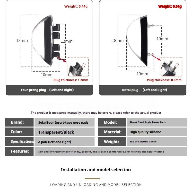 Insert-type nose pads
