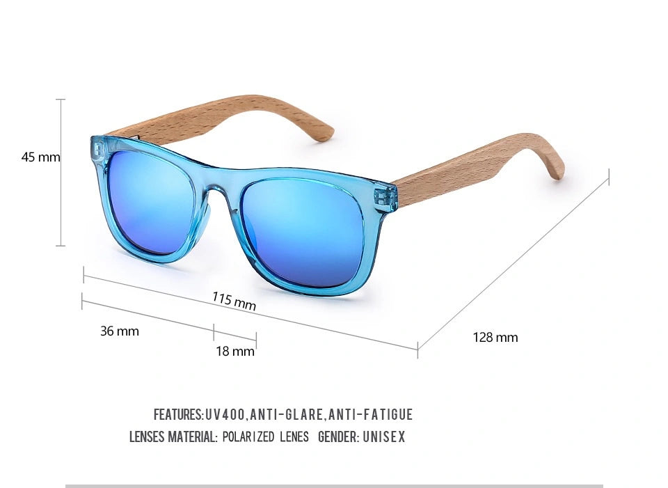 Little EarthHero Bamboo Polarized Shades Black