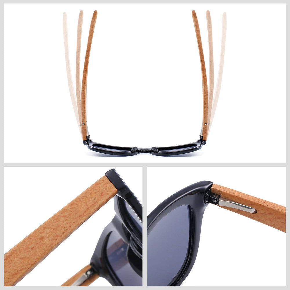 Little EarthHero Bamboo Polarized Shades Black
