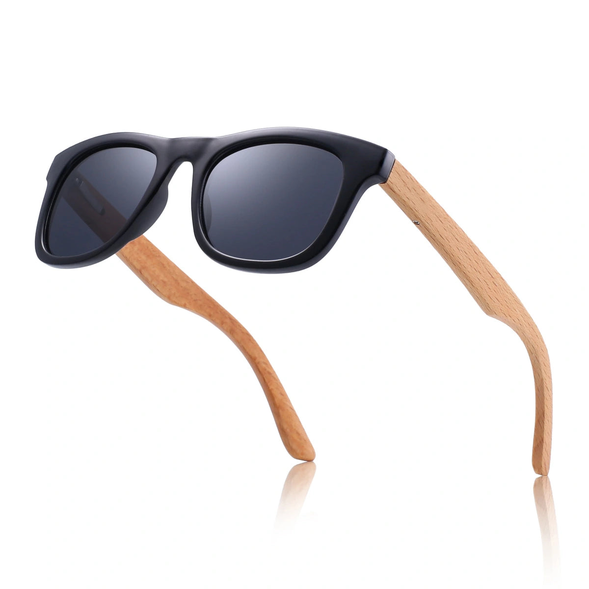 Little EarthHero Bamboo Polarized Shades Black