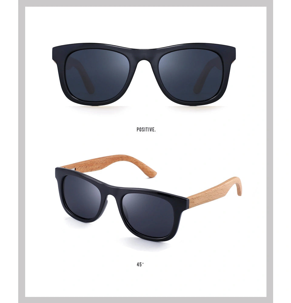Little EarthHero Bamboo Polarized Shades Black