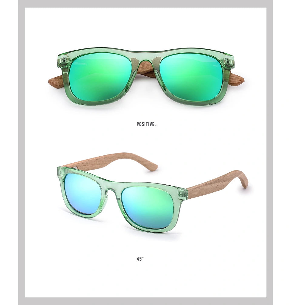 Little EarthHero Bamboo Polarized Shades Green