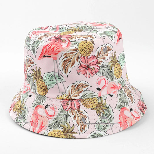 Pink Flamingo Tropicana Bucket Hat