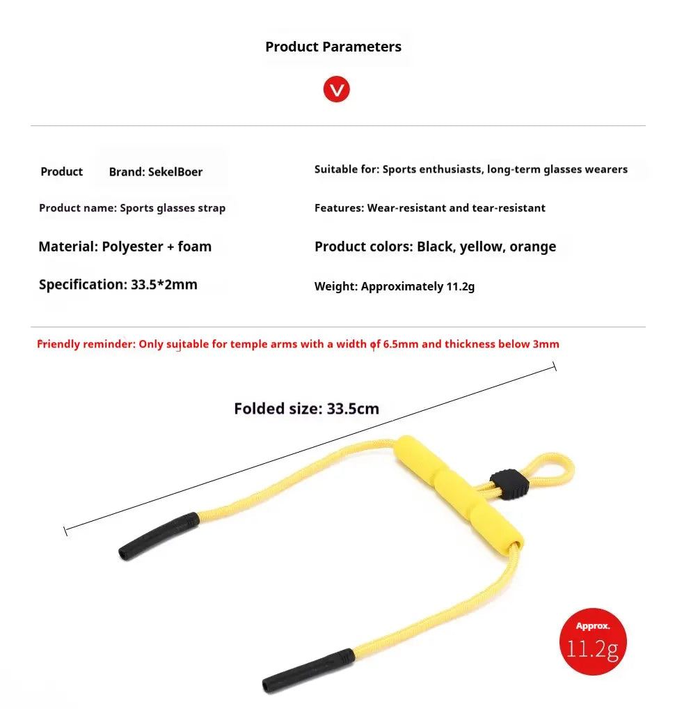 SekelBoer Floating Sports Glasses Retainer