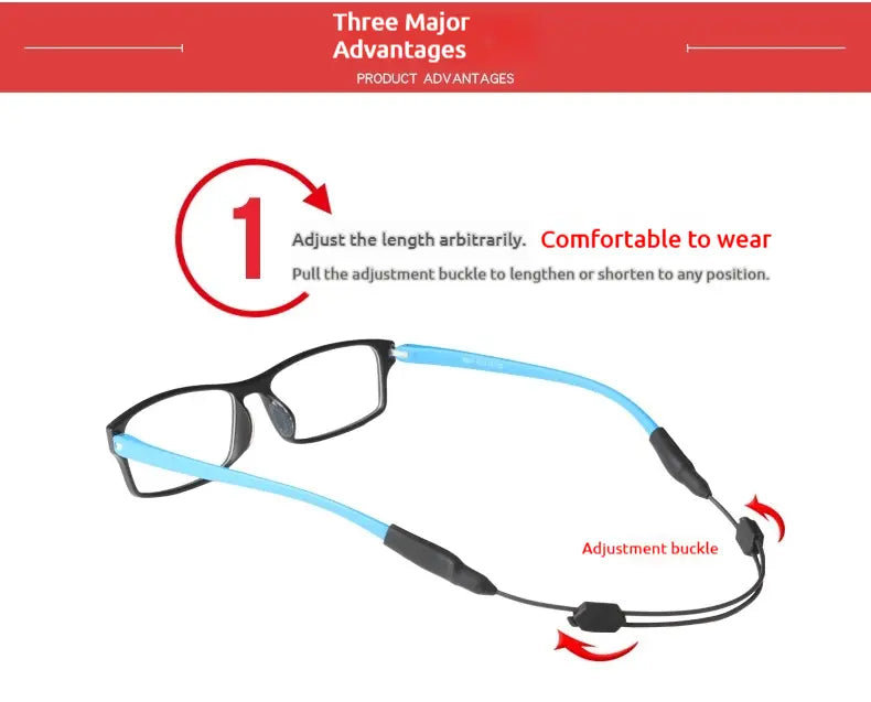 Sekelboer Adjustable Anti-Slip Silicone Sunglasses Retainer