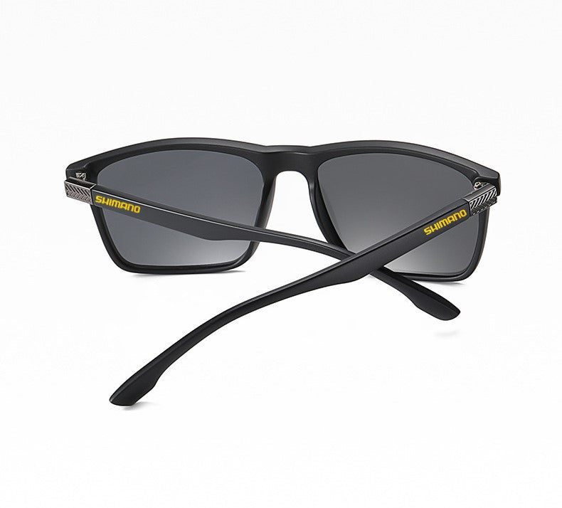SHIMANO Polarized Fishing Sunglasses Square Black/Grey - SekelBoer