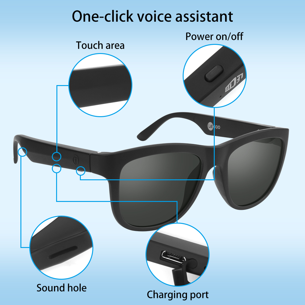 SekelBoer Tech Range Lenovo Bluetooth Sunglasses Black - SekelBoer