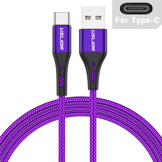 USLION Purple 3A USB Type C Cable 2 meters - SekelBoer