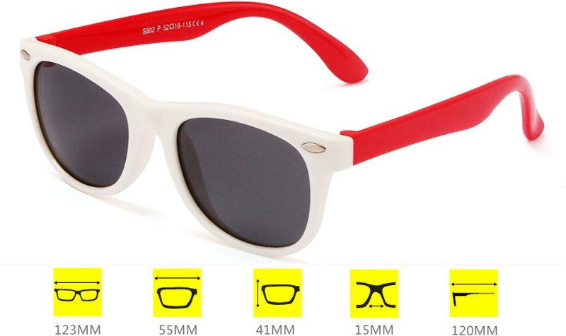 SekelBoer Kids_Polarized_Silicone_White_Red - SekelBoer