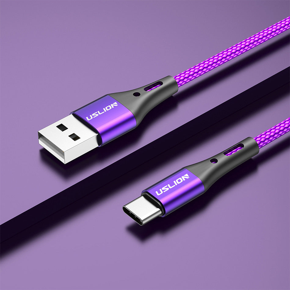 USLION Purple 3A USB Type C Cable 2 meters - SekelBoer