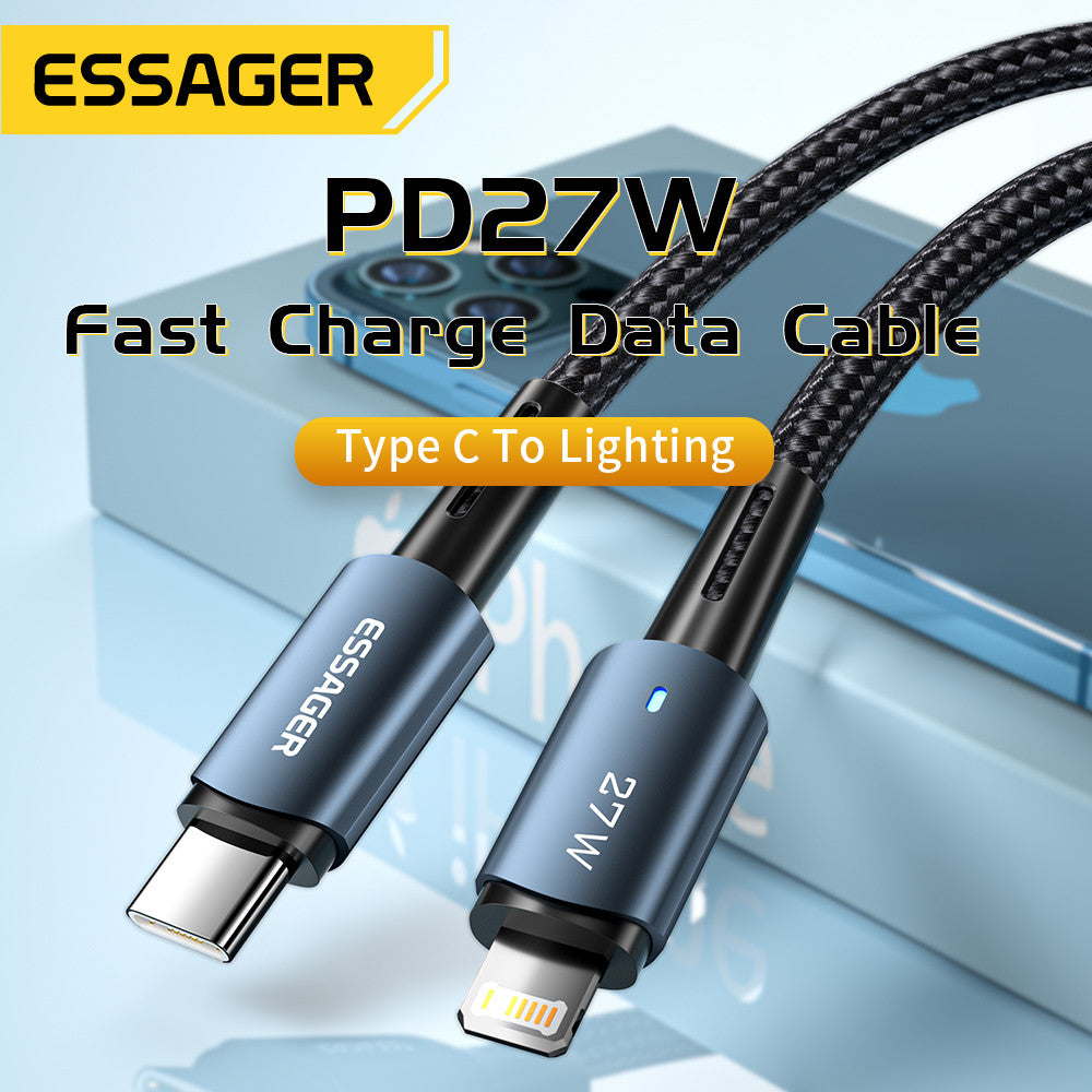 Essager USB-C to Lightning cable For IPhone 27W Fast Charging 2 Meters Cable - SekelBoer