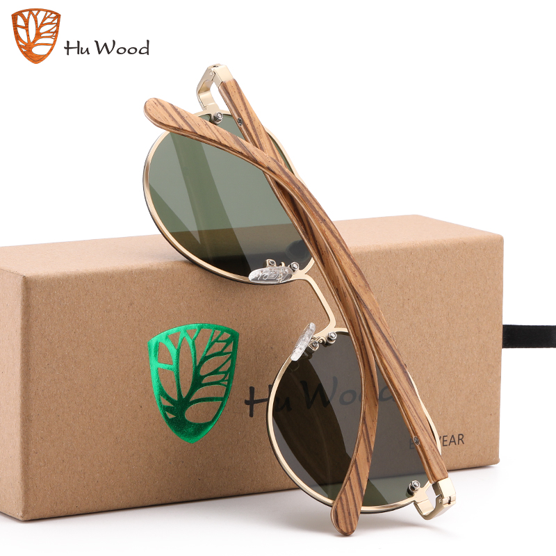 Hu Wood Polarized Aviators Gradient Mandela Maple - SekelBoer