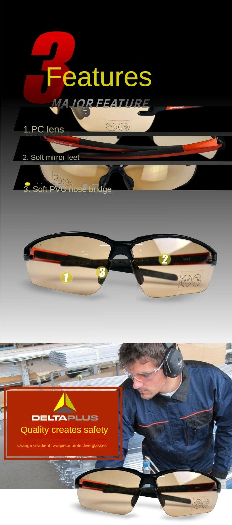 DeltaPlus Sunset Sprinter Safety Glasses - SekelBoer