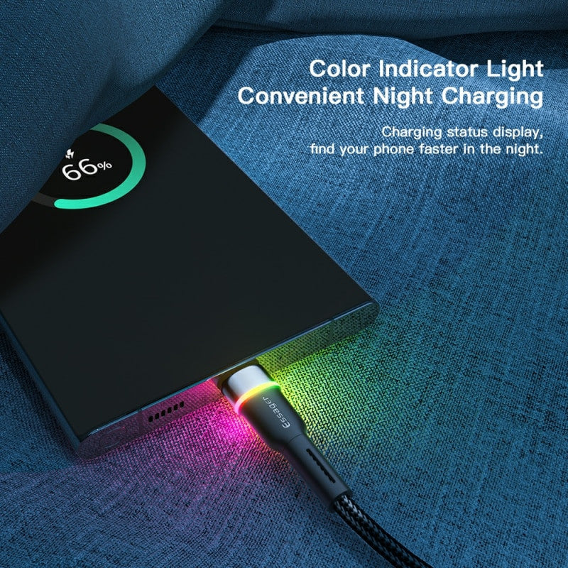 Essager 3A USB Type C Cable Fast Charging RGB - SekelBoer