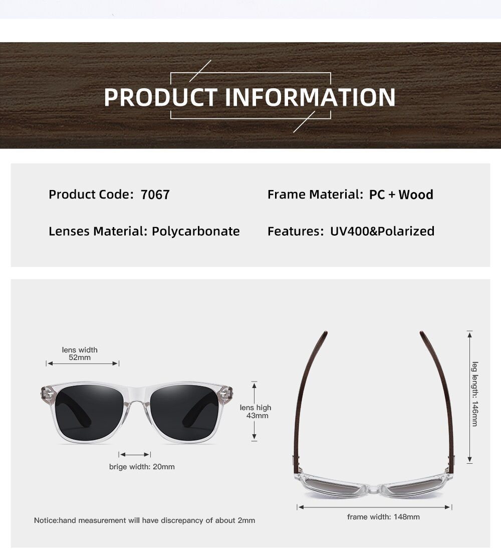 SekelBoer Polarized WalNut & Transparent Frame Pink_Lens - SekelBoer