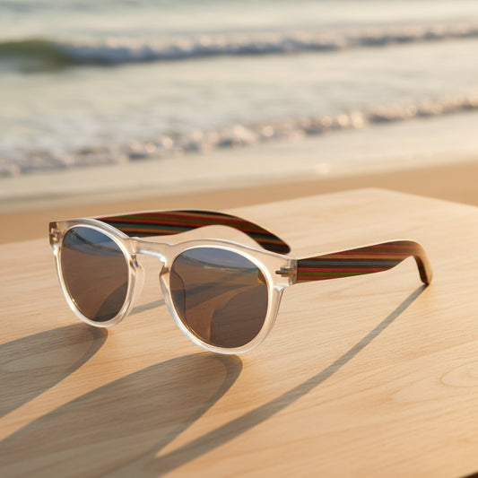 Polarized Wood Silver Mist Rounds - SekelBoer